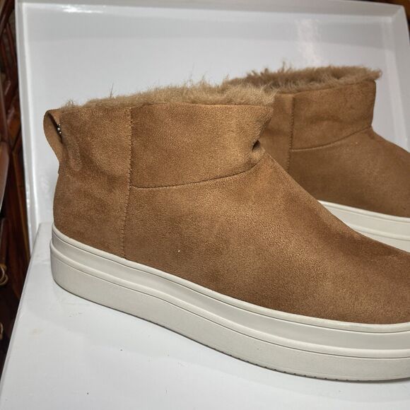 J/slides Nia Womens Waterproof Suede Bootie Size 8M Brown Faux Fur WORN ONCE - Picture 2 of 13